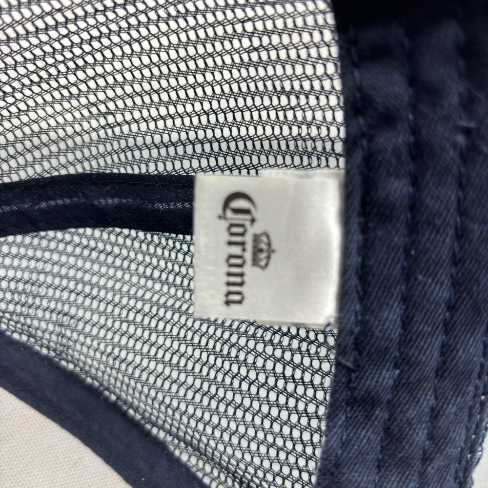 Corona Beer Stylish Hat Tan Navy Mesh Snapback Cap Metal Logo Bottle Opener OSFM